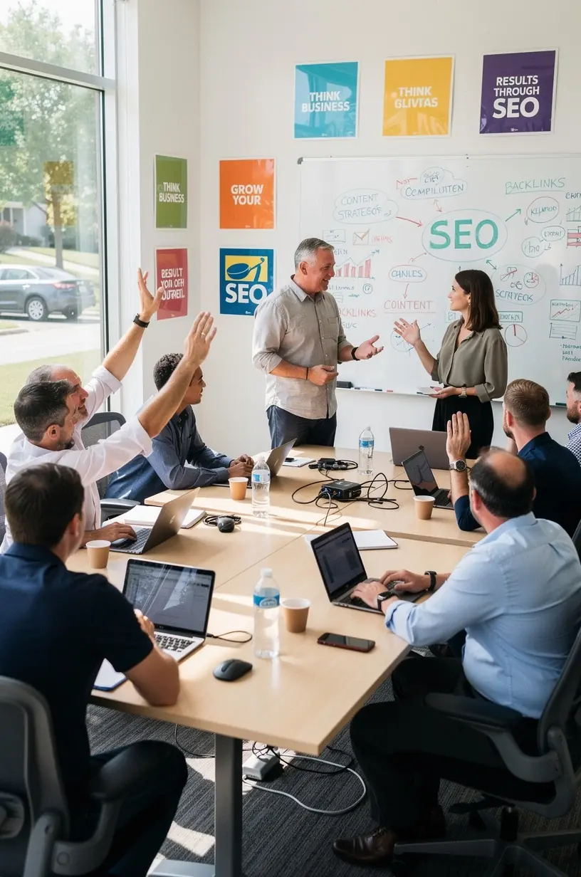SEO success metrics and analytics visual representation.